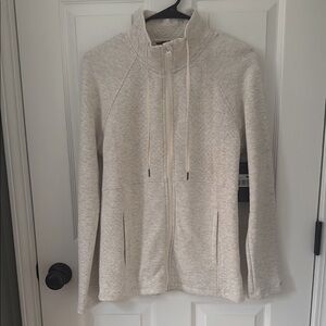 New Eddie Bauer Gypsum Full Zip sweater jacket